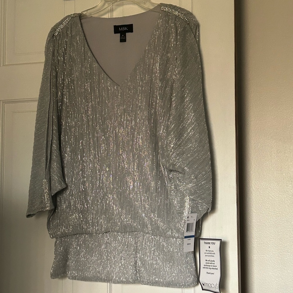 Silver dressy top